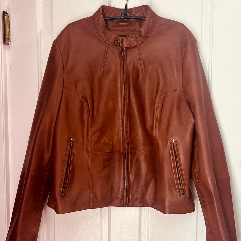 Whet Blu XXL Women's Whiskey Brown Leather Jacket